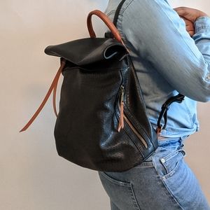 Leather backpack purse